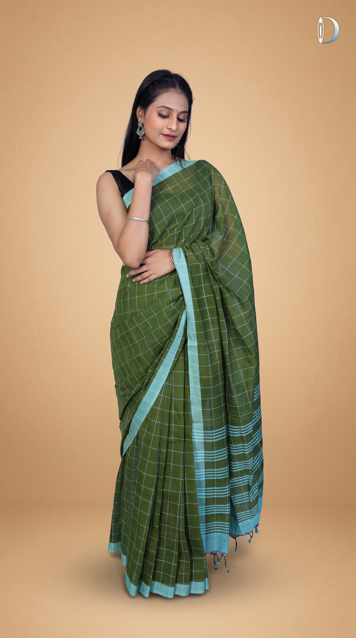 Mangalagiri Cotton Saree - Green (ISHA-KF016460) (MG-0034)