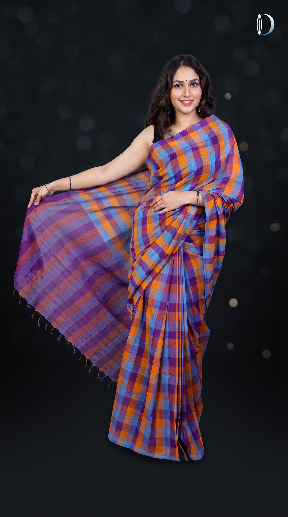 Mangalagiri Cotton Saree - Multicolor (ISHA-KF016512) (MG-0033)