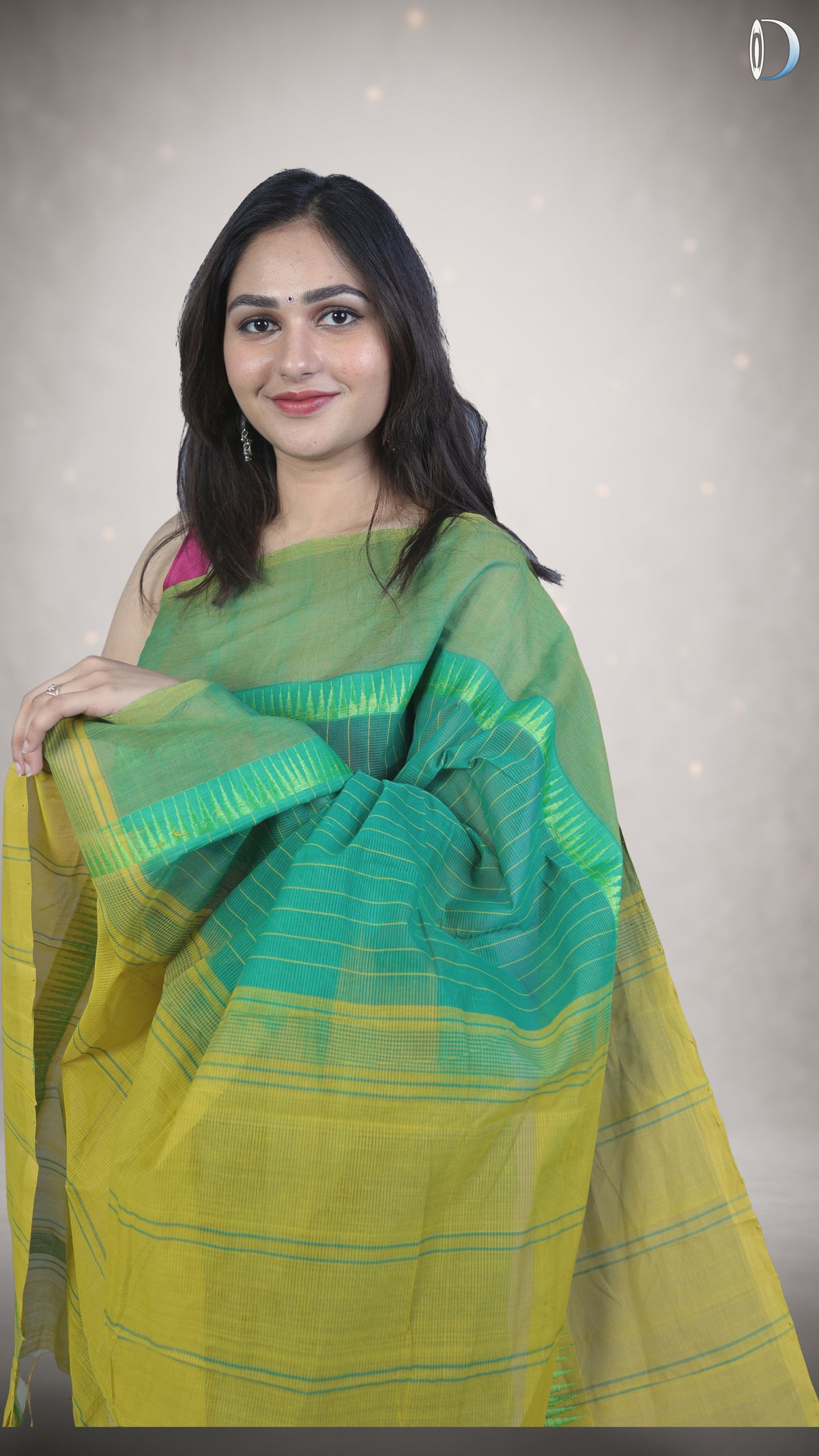 Mangalagiri Cotton Saree - Green (ISHA-KF017164) (MG-0047)